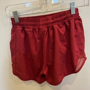 Red lulu lemon running shorts